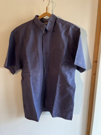 Sommer Hemd HIM Collection, Grösse M, Blau Leinen/Baumwolle
