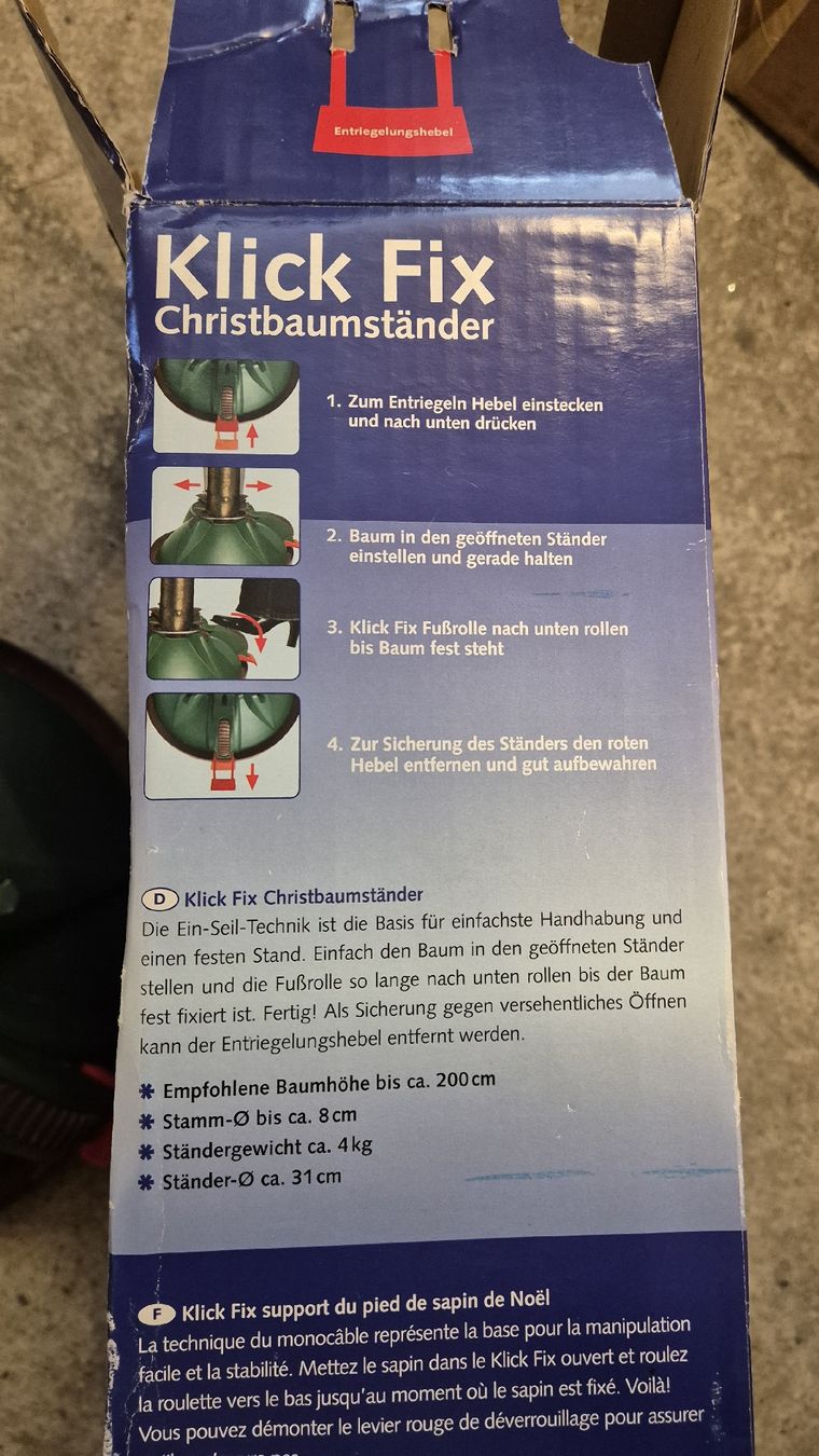 Christbaumständer: Klick Fix Christbaumständer mit Seilzugfunktion gebraucht – Gebraucht aus Zollikerberg von Dragon994 3