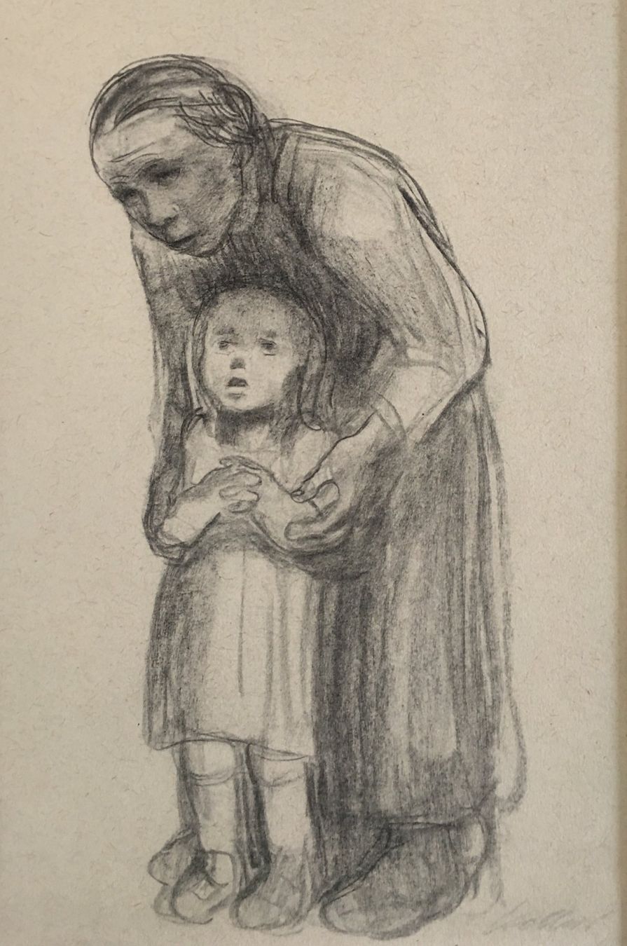 Grafiken & Lithographien: Käthe Kollwitz "Zeichnung Wallfahrtskapelle"  STRICHÄTZUNG – Gebraucht aus Nennigkofen von juhit 1