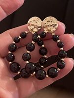 Jolies boucles d’oreilles plaquées rouge /perles légères