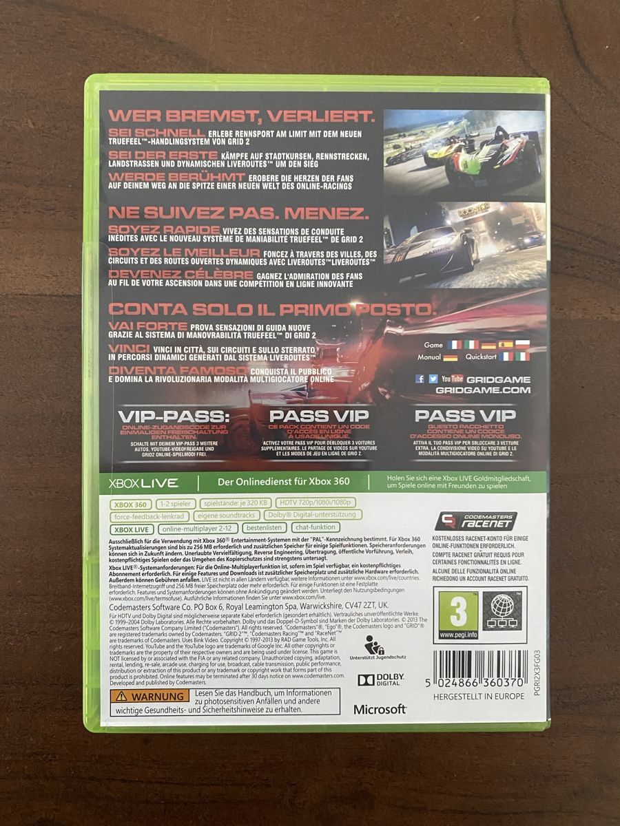 Microsoft Giochi: GRID 2 für Xbox 360 – Usato da Thunstetten venduto da Virus_33 2