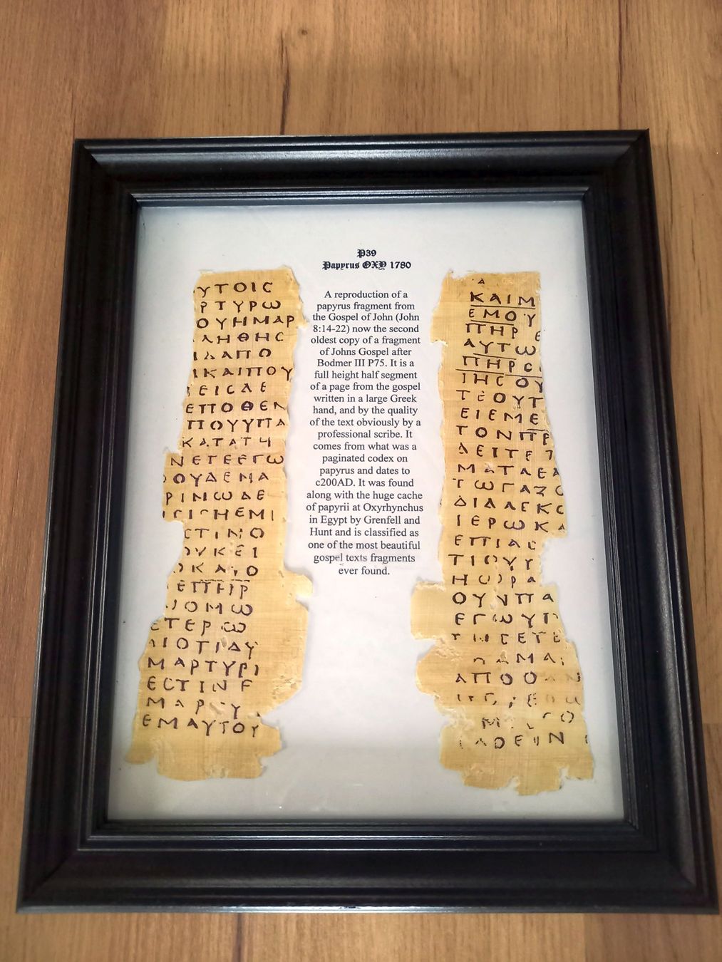 Foto & Immagini: Replik Papyrus P39 (OXY 1780) – Usato da Pfäffikon ZH venduto da Zimizami