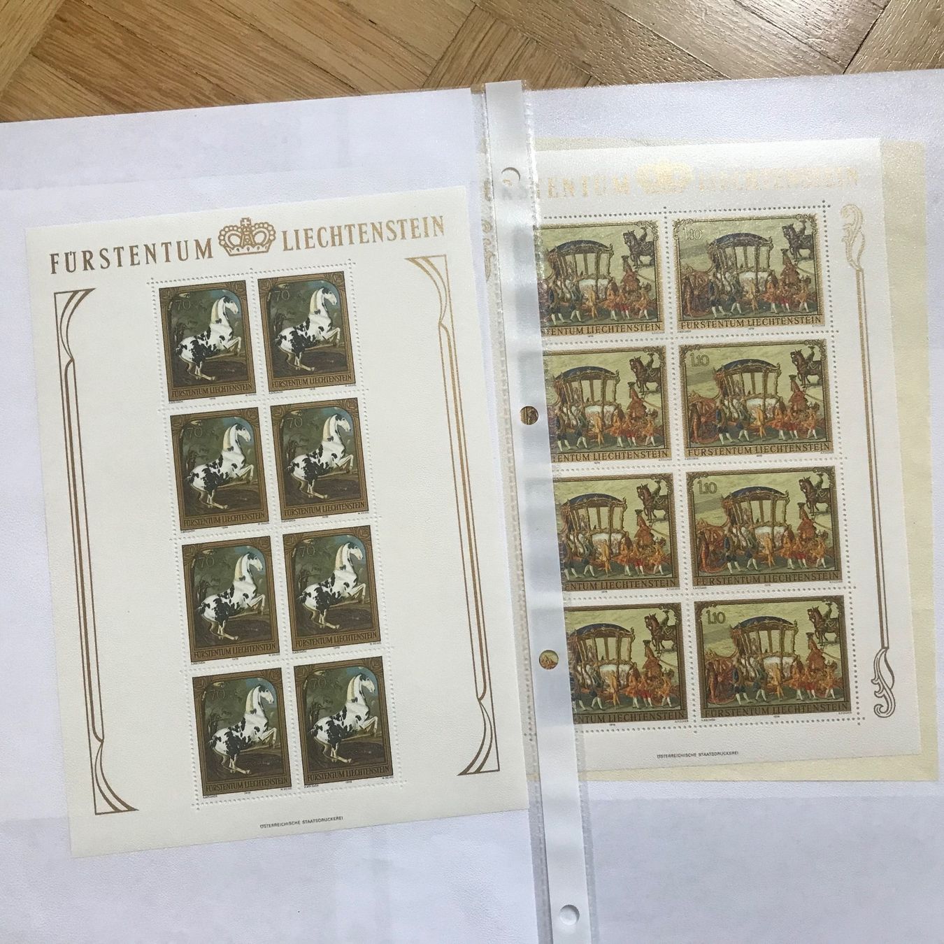 Tous les timbres: 1978, Liechtenstein Kleinbogen - Gemälde  ** – Neuf (Voir description) à stäfa par brandy66 1