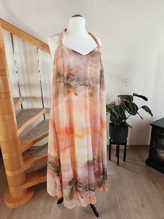 ASOS Maxikleid 44 46 XXL Rückenfrei Perlen Boho