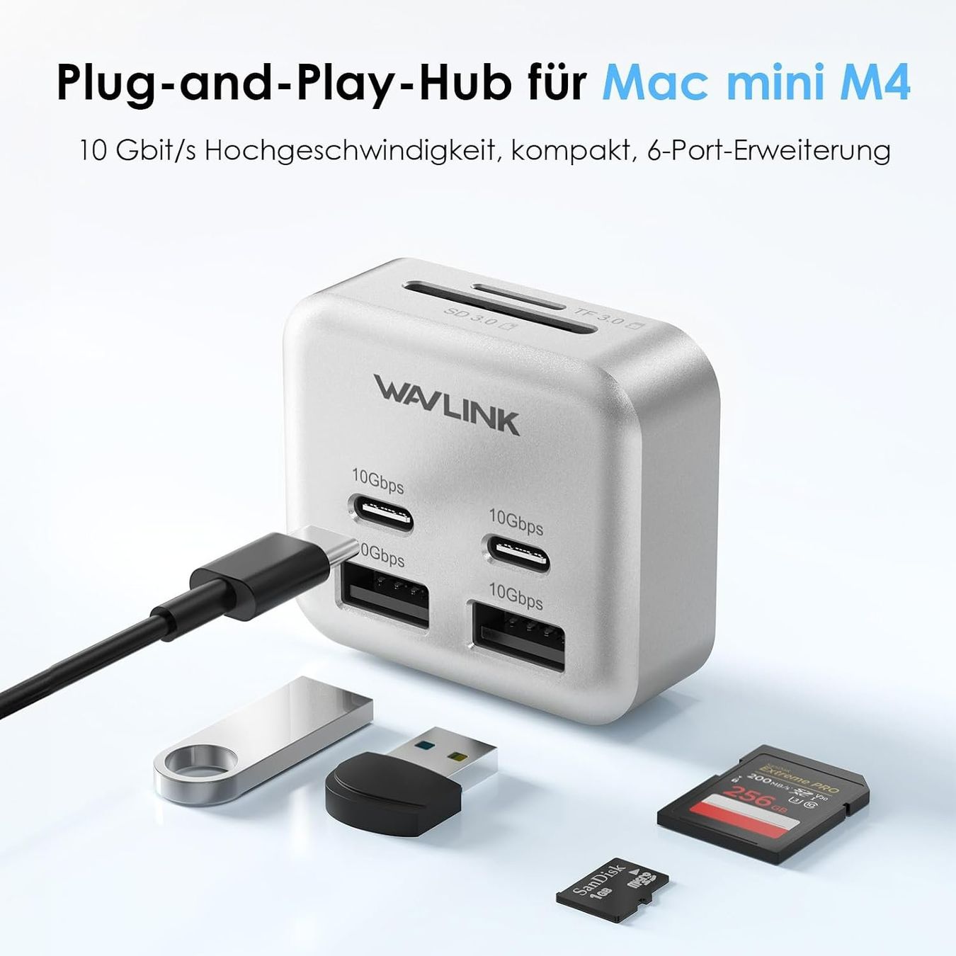 Hub & Switch: Mac mini M4 Hub 6-Port USB-C SD Kartenleser – Nuovo e nell'imballaggio originale da Suhr venduto da SchnapperCH 1