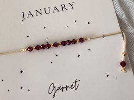 Bracelet mois de naissance - grenat pour janvier