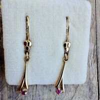 Rubin vergoldet Ohrringe K&L GP Earrings Amerikaner Vintage
