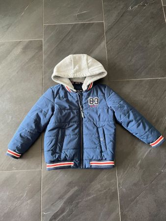 Kinder Jacke blau mit Kapuze Grösse 110