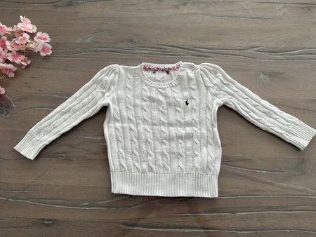 Ralph Lauren Pullover weiss Zopfmuster Mädchen Gr. 98🤍