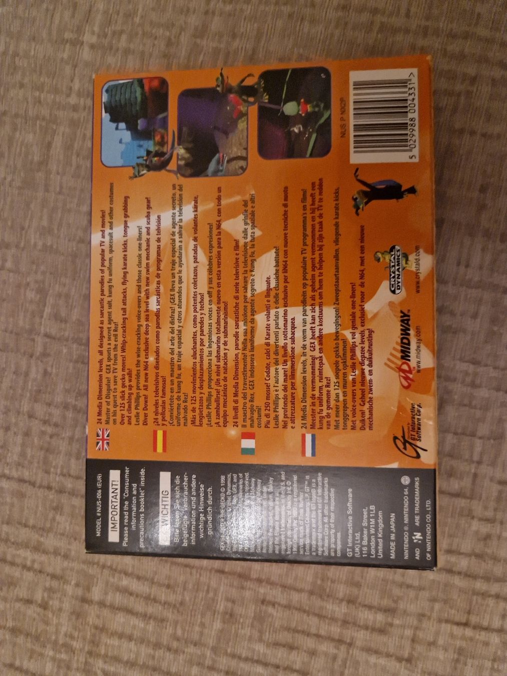 Nintendo Giochi: Gex Nintendo 64 – Usato da Les Acacias venduto da S.Vieira 1