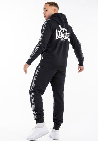 Lonsdale Bigton Kapuzensweatjacke Schwarz & Marl Grey M