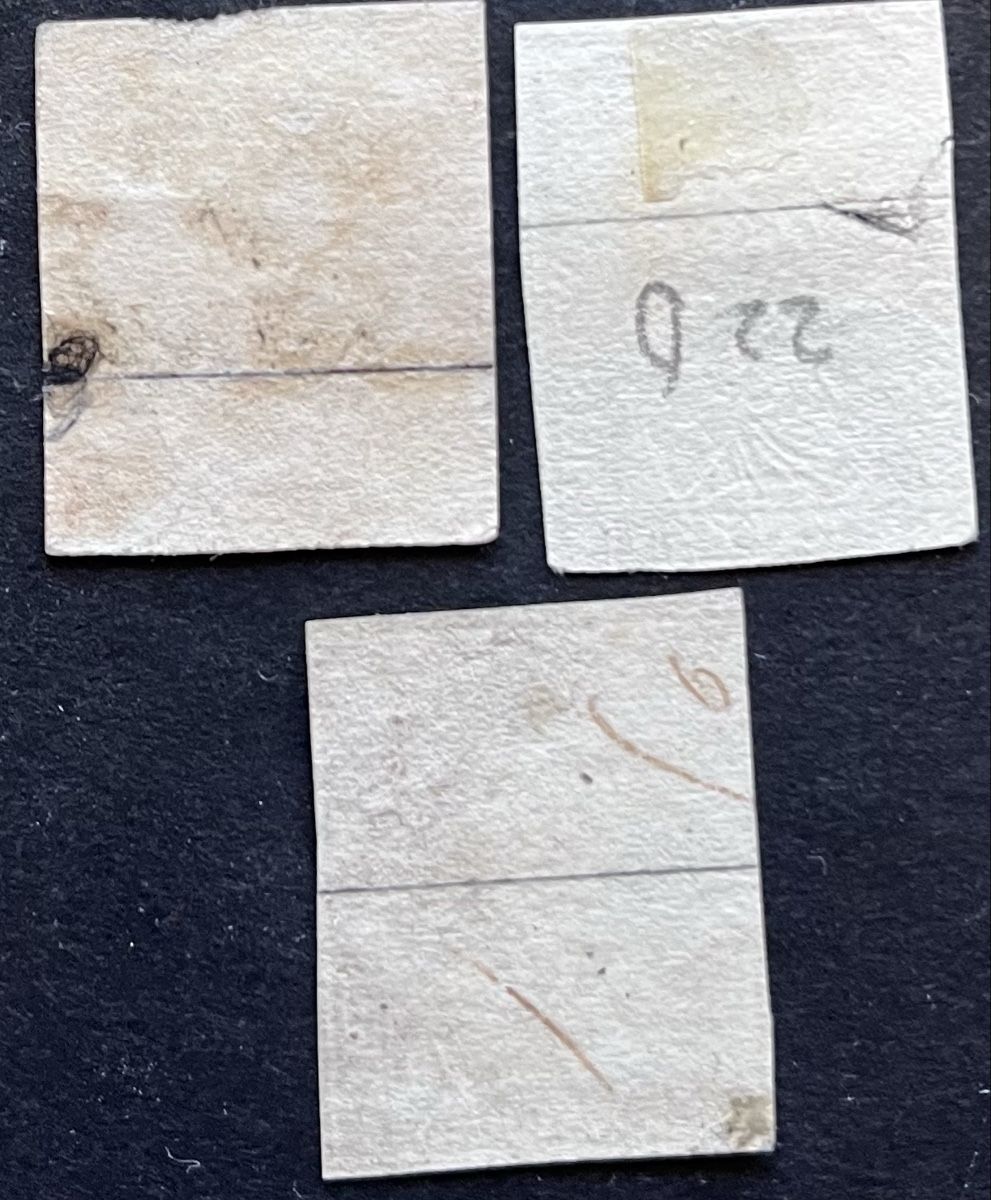 Alle Briefmarken: 3x Strubel 22D Cat. 150.-  – Gebraucht aus Sottens von thigroux 1