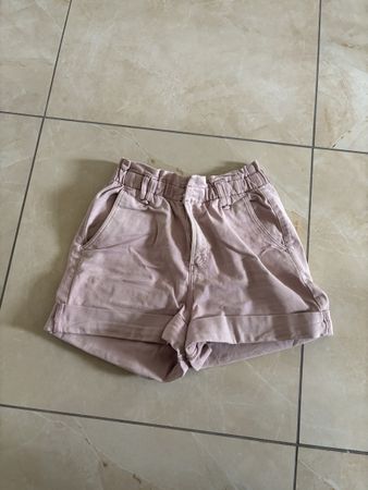 Short femme taille haute rose en coton