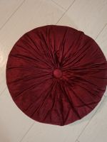 Rundes Samt Kissen, bordeauxrot,  35 cm