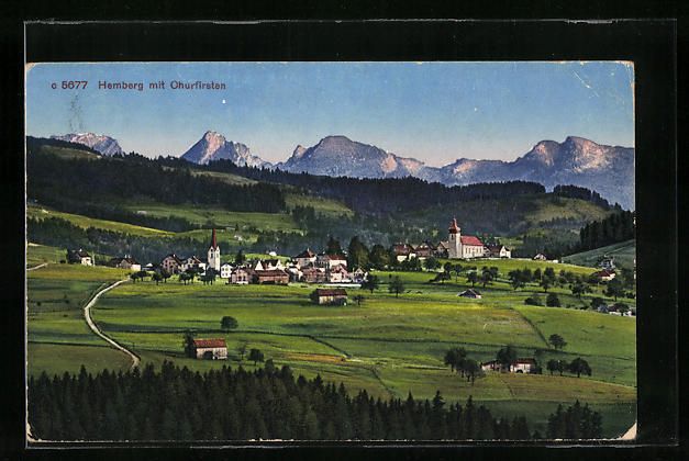 Cartoline postali: Hemberg, Gesamtansicht mit Churfirsten – Usato da Berlin venduto da bartko-reher