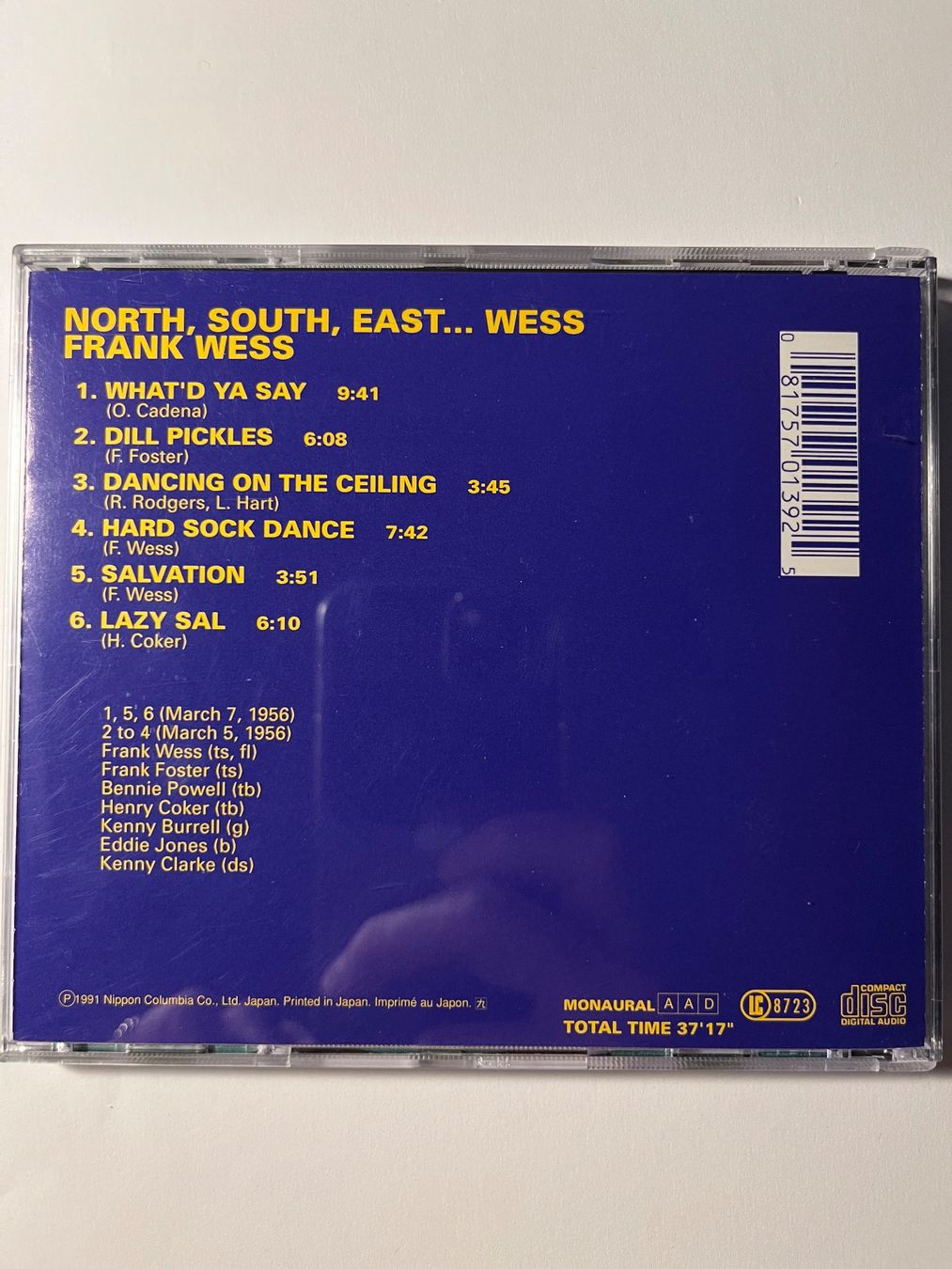 CD: FRANK WESS - NORTH, SOUTH, EAST, WESS... – Usato da Lausanne venduto da sbar224 1