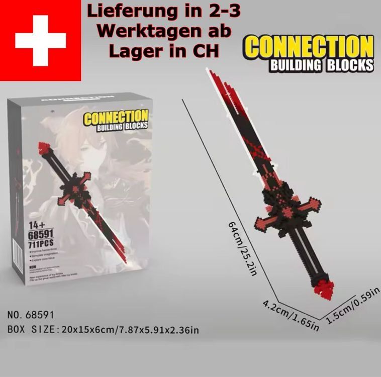 Kit di costruzioni: Large Pixel Brick Sword 64cm | Decoration & Cosplay – Nuovo e nell'imballaggio originale da Döttingen venduto da Swissquisite