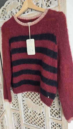 Pull Des Petits Hauts Abilon rayé rouge noir taille T34