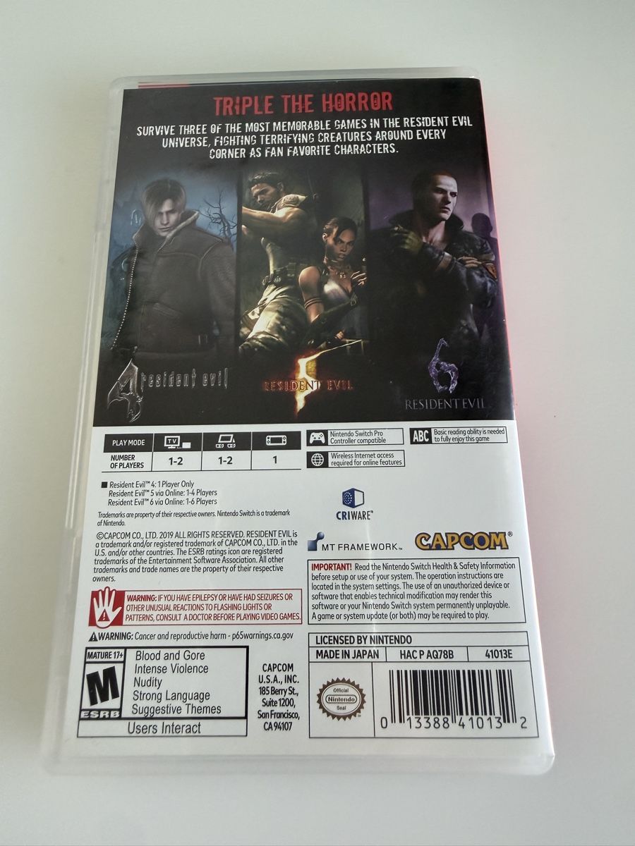 Nintendo Giochi: Jeu Nintendo Switch Resident Evil Triple Pack – Nuovo (secondo la descrizione) da Rolle venduto da dan_2607 2