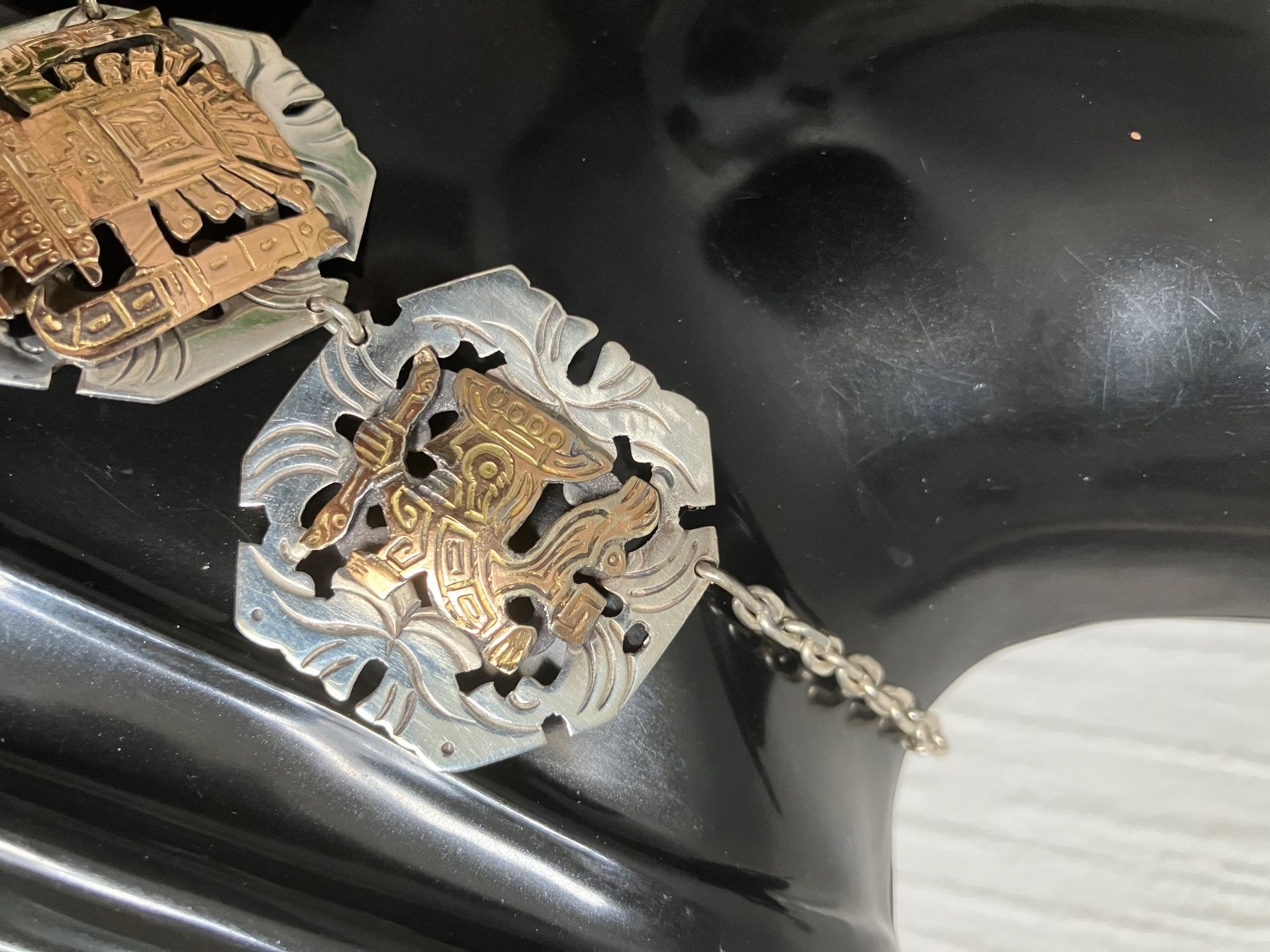 Ketten: Collier Aztec Cuzco Pérou, argent  925 et or, i – Gebraucht aus Peseux von CharmeCommerce 4