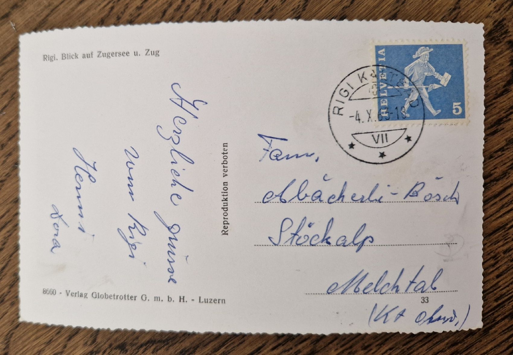 Cartoline postali: Rigi Blick auf Zugersee – Usato da Ebikon venduto da Donar50 1