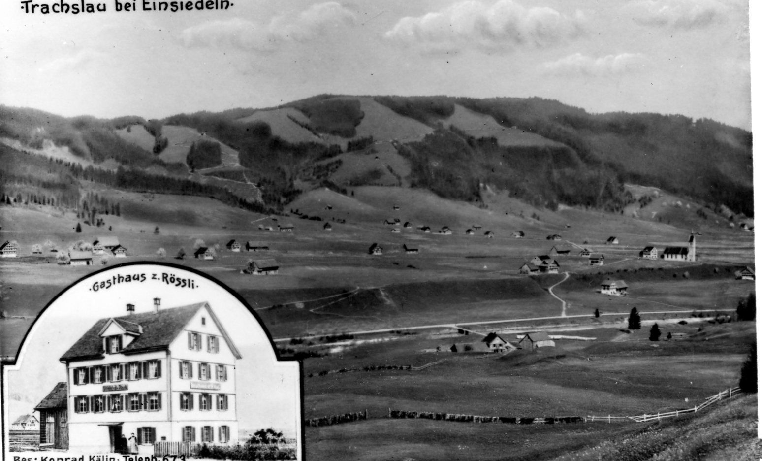 Ansichtskarten: Trachslau b. Einsiedeln, Gasthaus Rössli – Gebraucht aus Einsiedeln von otm_7s5v