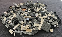 Lego Einzelteile Schwarz/Weiss/Grau | 957g