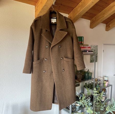 Pepe Jeans Mantel braun Fischgrätmuster Grösse S