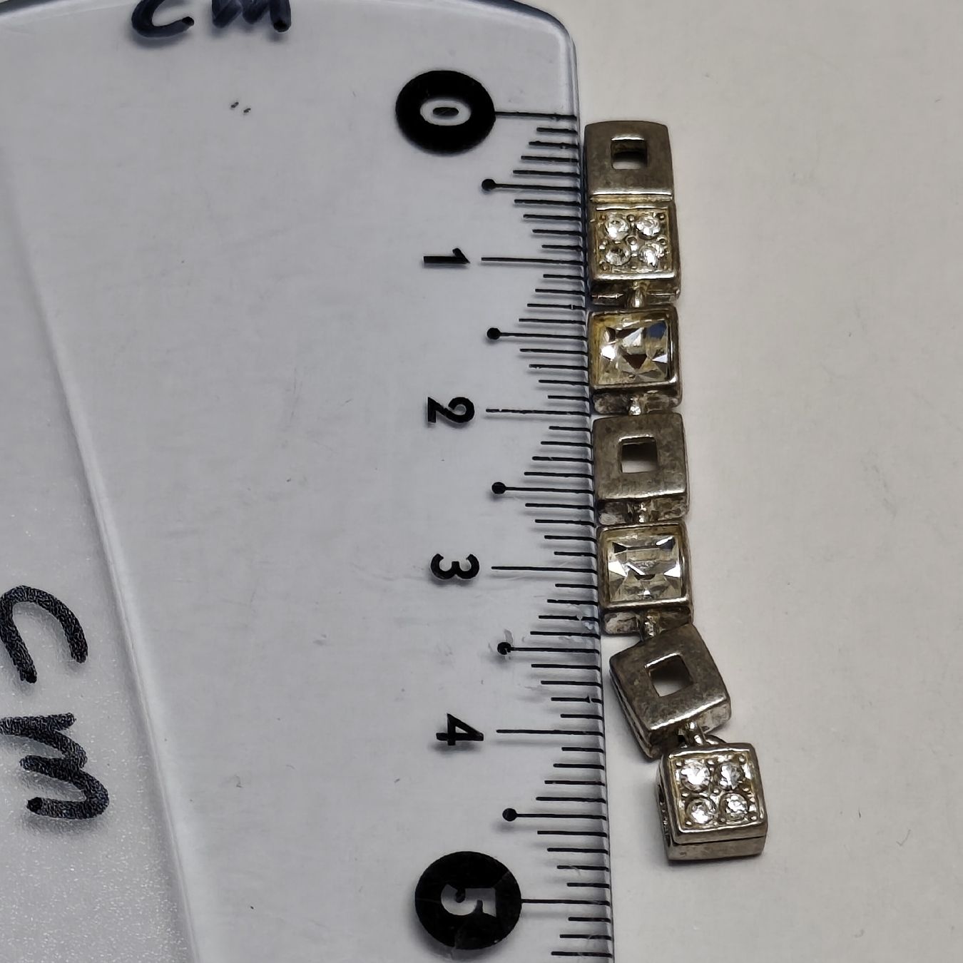 Sonstiger Schmuck: Vintage Anhänger aus massivem Silber mit Strass #A6 – Gebraucht aus Châtelaine von Tropic.Watch2 3