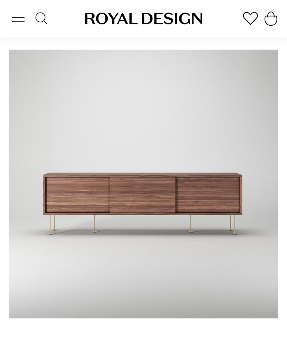 Mobili TV: Sideboard mit Beinen 180 cm, Walnussfarben / Messing – Nuovo (secondo la descrizione) da Zürich venduto da mar_bfx9 1