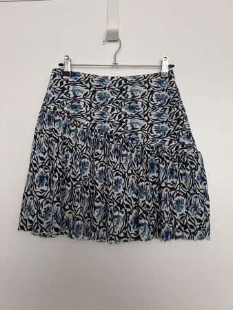 H&M Minirock Blau-Weiss Blumenmuster Gr. 36