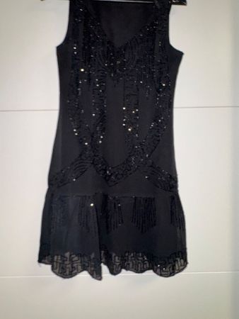 Kleid 1920er Jahre Stil Pailletten Schwarz Grösse S