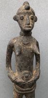 grosse alte massive Benin Bronze Figur Höhe 25 cm