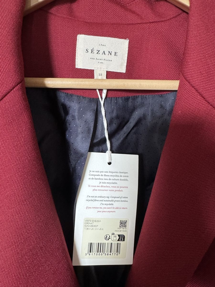 Sezane Giacche: Veste Chelsea Sézane - bordeaux  – Nuovo e nell'imballaggio originale da Le Lignon venduto da mae_9hql 1