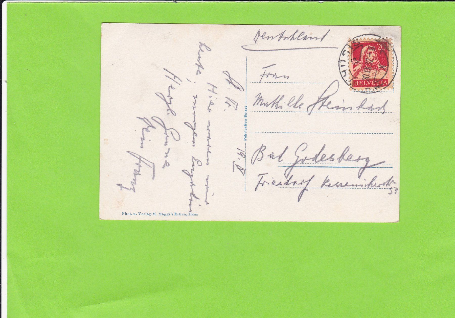 Cartoline postali: Obersaxen – Usato da St. Peterzell venduto da neckertal 1