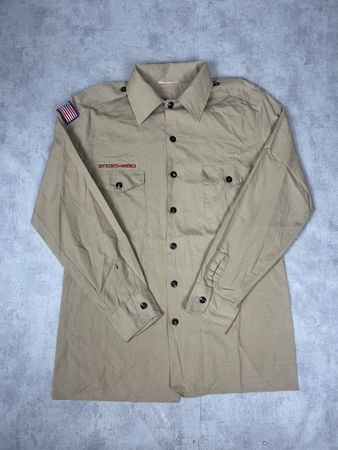 Chemise Vintage Boy Scouts of America Kaki Manches Longues M