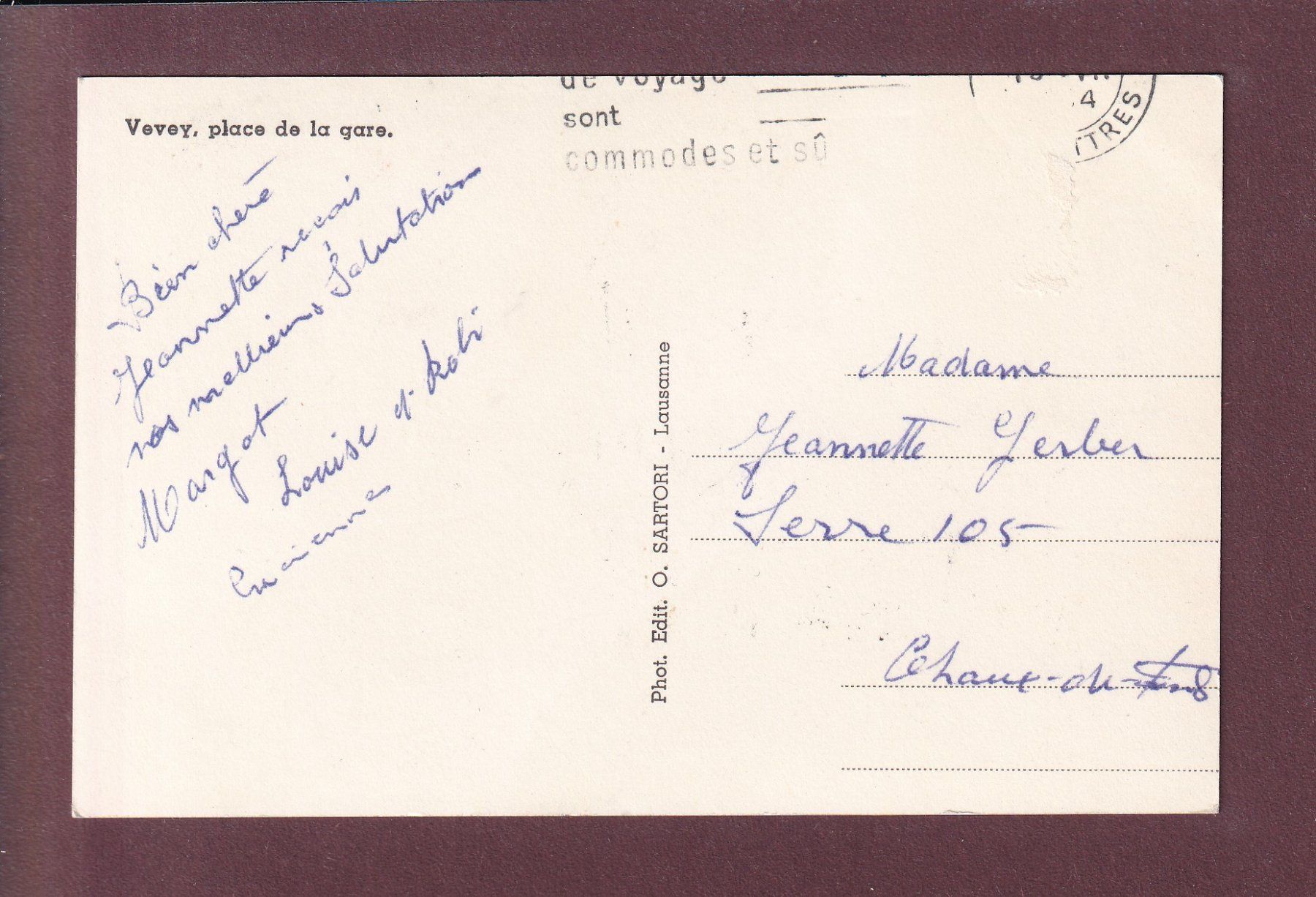 Cartoline postali: VEVEY - Place de la Gare - Tram – Usato da Pully venduto da nicecards 1
