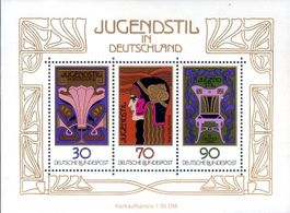 75 JAHRE JUGENDSTIL IN DEUTSCHLAND BLOCK **POSTFRISCH**-F577