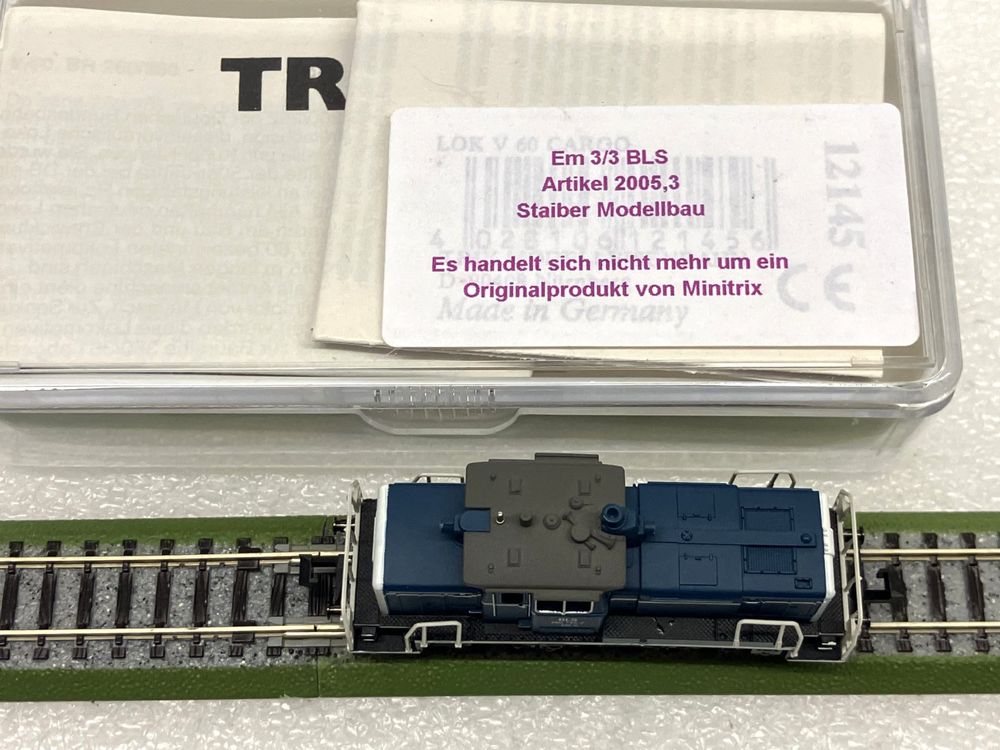 Trix Modelleisenbahnen: Minitrix Staiber 2005,3 N= Em 3/3 BLS 260 749-7 - NEU in OVP – Neu (gemäss Beschreibung) aus Thun von retoolinoo 4