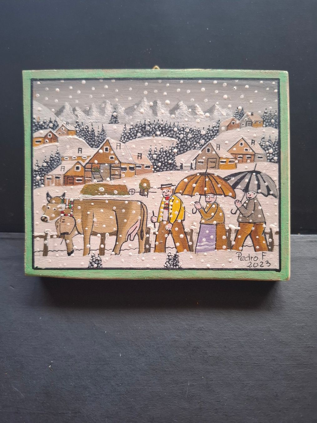 Gemälde: 2 Mini Bild Winter Sommer  **32 ** 33 – Gebraucht aus Zürich von Soragno50