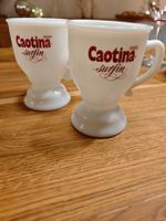 Caotina Tasse, Sammeltasse, Milchglas, 2 Stk., Vintage.