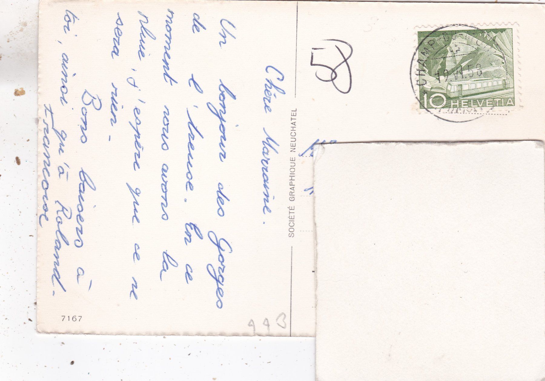 Cartoline postali: Champ-du-Moulin 1958 – Usato da Herisau venduto da Lisegrat2008 1