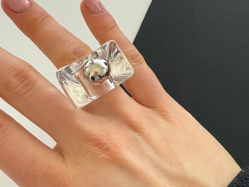 Anelli: Plexiglas / Silber Ring – Usato da Sissach venduto da laura.x4 1