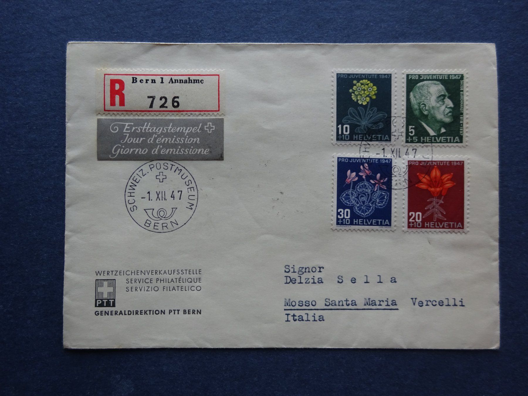 Tutti i francobolli: 1947 Pro Juventute FDC – Usato da Appenzell-Steinegg venduto da adi1975 2