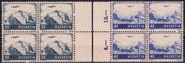 1948 Flugpost Farbänderungen Nr. F43-F44 Viererbl. postfr.**