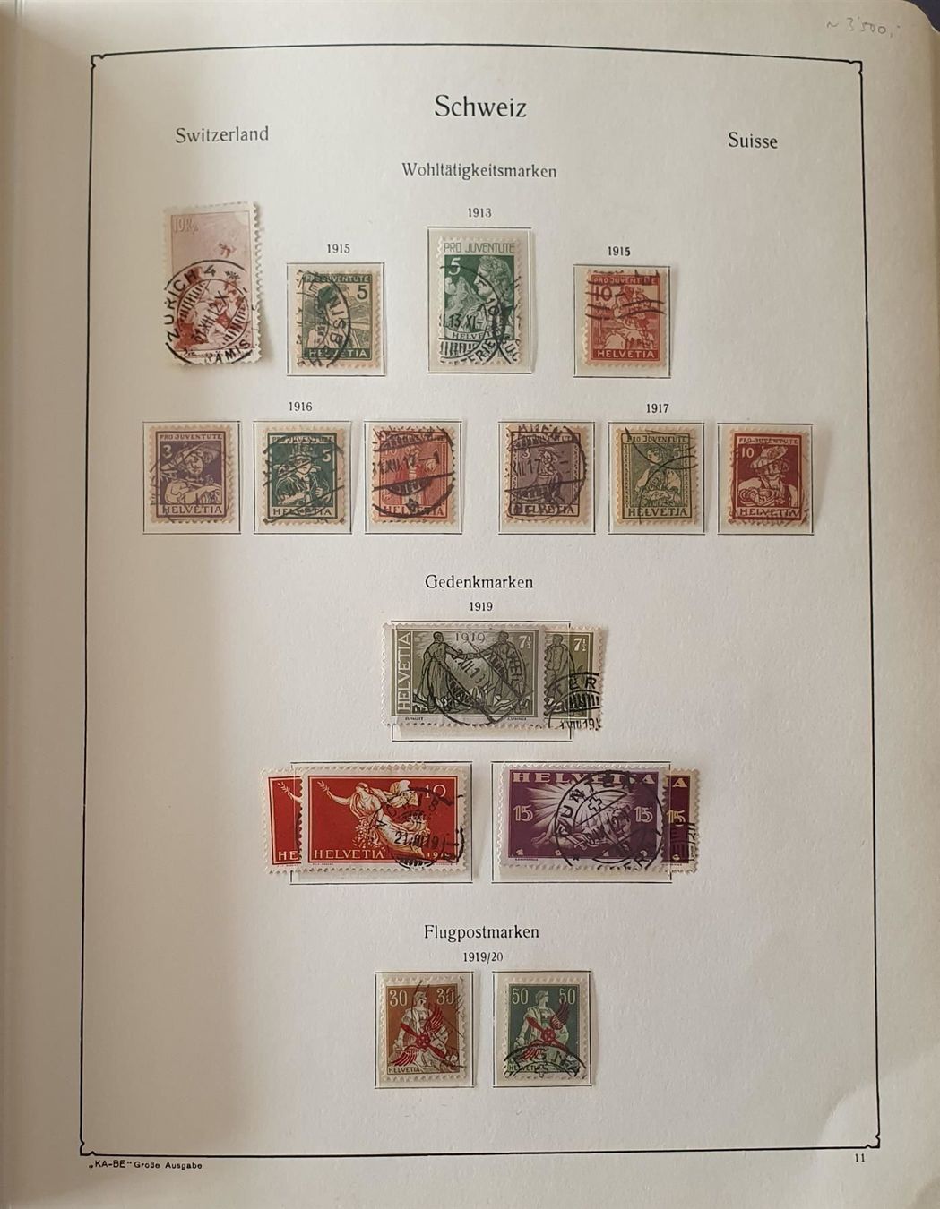 Tutti i francobolli: Sammlung Schweiz, KABE Album gestempelt – Usato da Kreuzlingen venduto da Rschweiz1 6