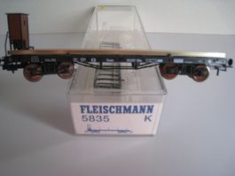 Fleischmann Schienentransportwagen + hohes Bremshaus, 5835