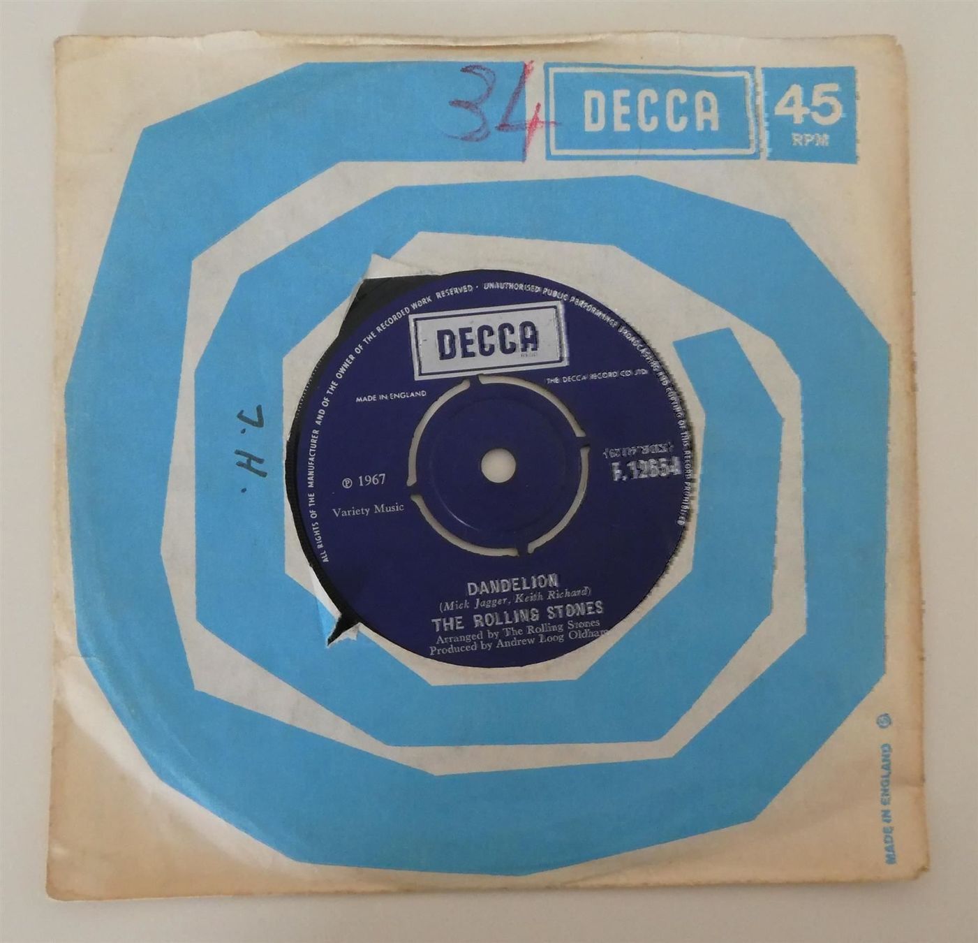 Schallplatten: Rolling Stones - We Love You Dandelion – Gebraucht aus Frauenfeld von Astra13