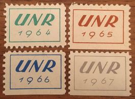 Vignetten UNR 1964, 1965, 1966, 1967