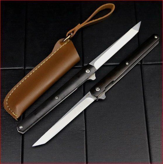 Coltelli tascabile: Taschenmesser mit Lederetui Tanto Klinge – Nuovo e nell'imballaggio originale da Burgdorf venduto da XJ6 1